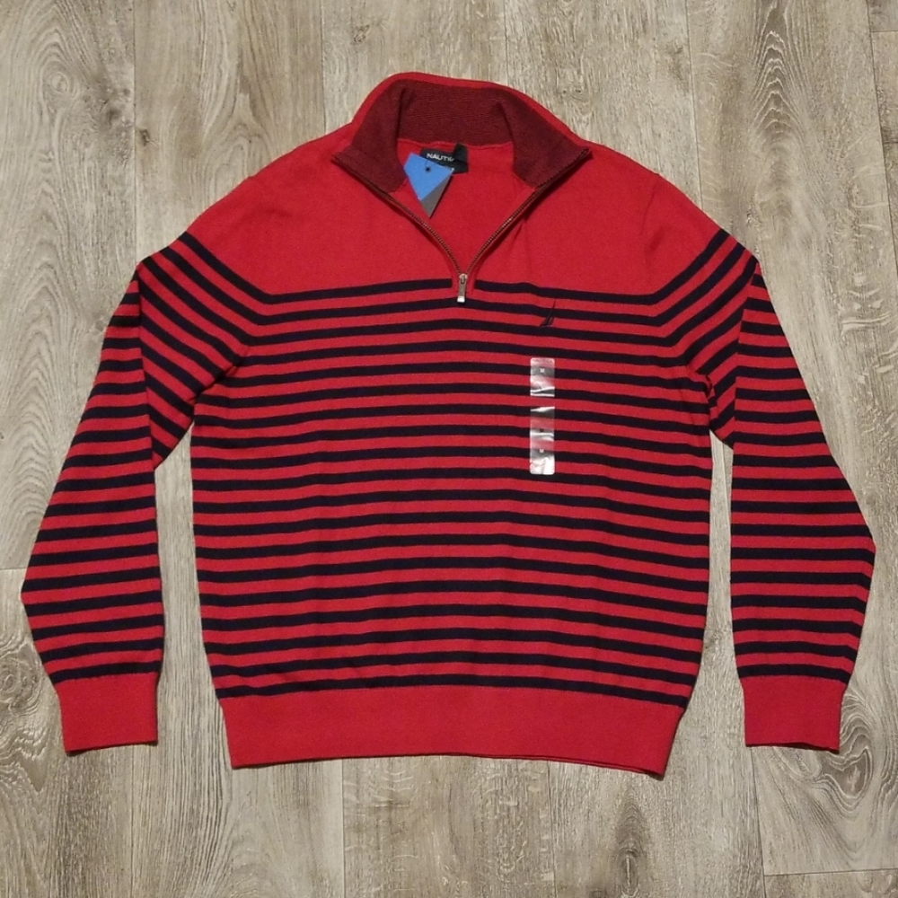 Nautica quarter zip Navtech sweater, red